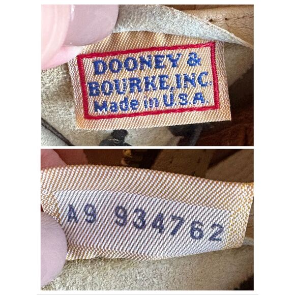 DOONEY & BOURKE - Vintage All Weather Leather (AWL) Shoulder Bag/Cream & Brown - Picture 9 of 16